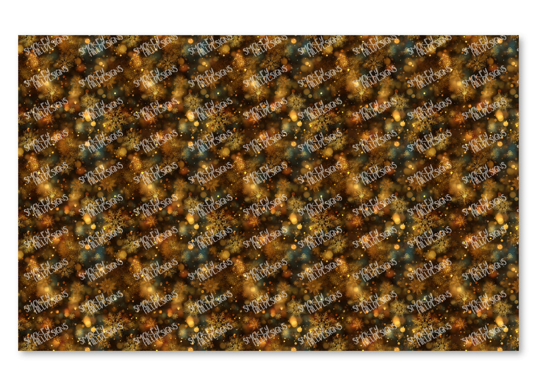 PatternPly® Transparent Gold Bokeh Snow