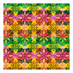 PatternPly® Full Coverage Gradient Mosaic Stained Glass Flowers sheet showing the pattern