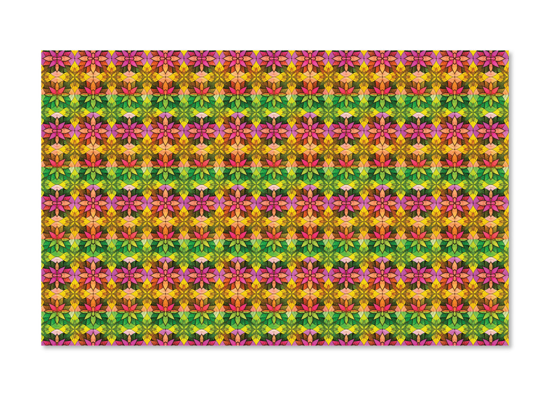 PatternPly® Full Coverage Gradient Mosaic Stained Glass Flowers