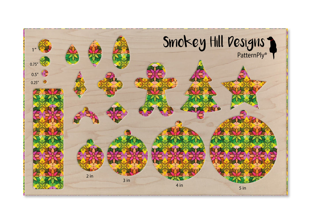 PatternPly® Full Coverage Gradient Mosaic Stained Glass Flowers