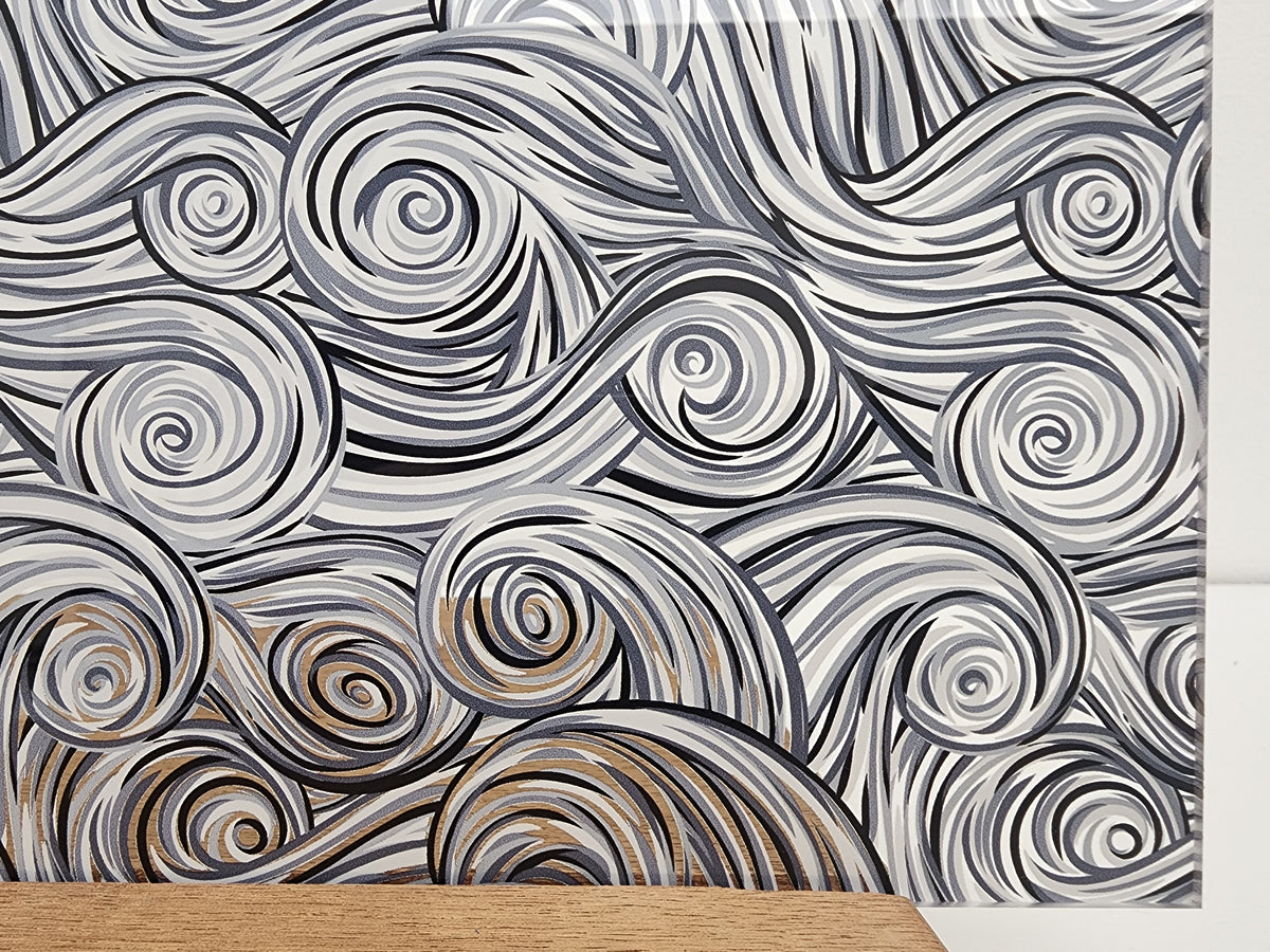 PatternPly® Scattered Grayscale Swirls sheet showing the pattern