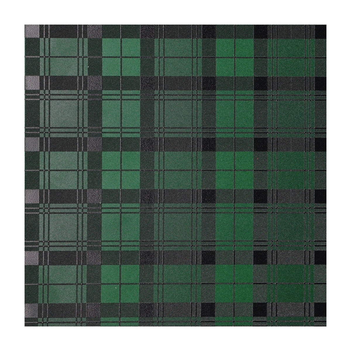 PatternPly® Full Coverage Green and Black Plaid sheet showing the pattern