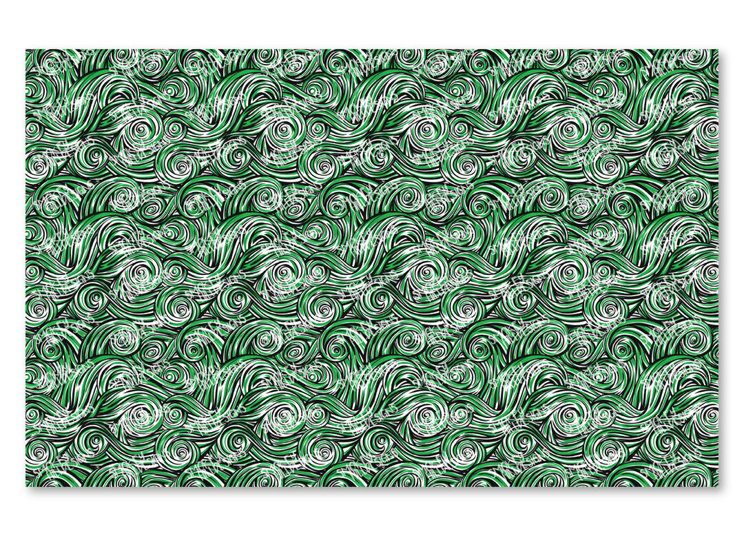 PatternPly® Scattered Green and Black Swirls