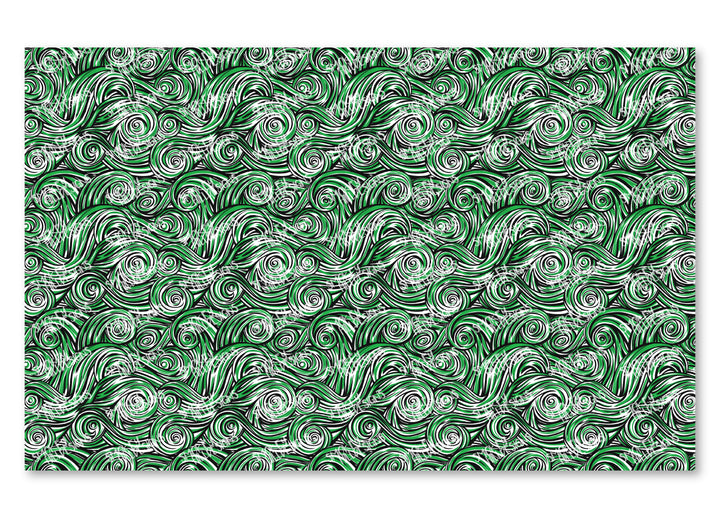 PatternPly® Scattered Green and Black Swirls