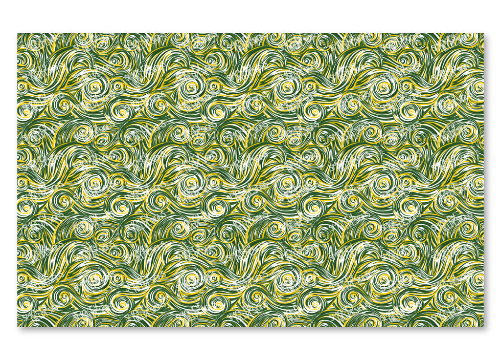 PatternPly® Scattered Green and Gold Swirls product photo 2