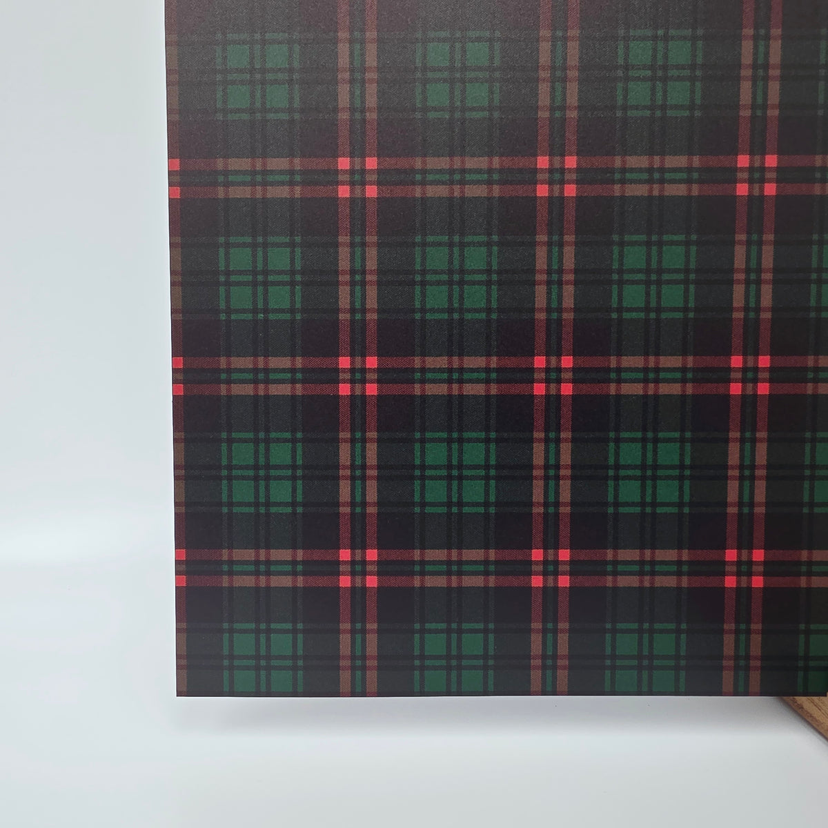 PatternPly® Full Coverage Green and Red Tartan Plaid sheet showing the pattern