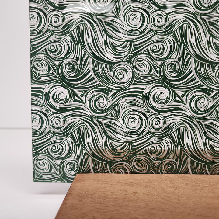 PatternPly® Scattered Green and White Swirls