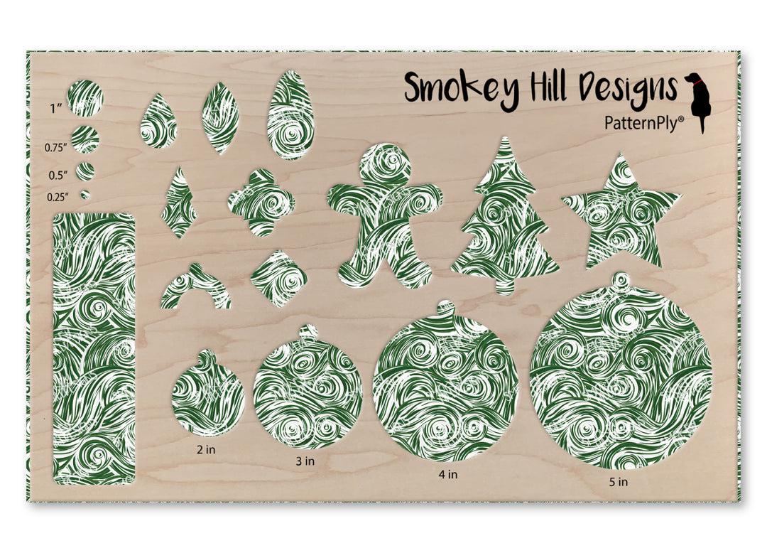 PatternPly® Scattered Green and White Swirls