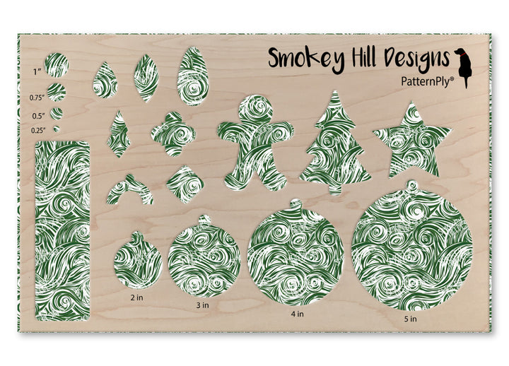 PatternPly® Scattered Green and White Swirls