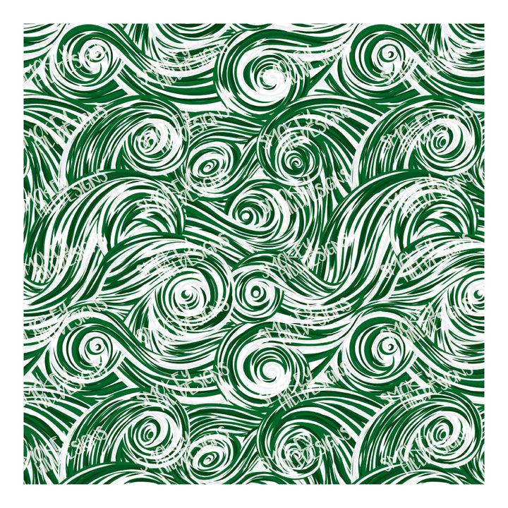 PatternPly® Scattered Green and White Swirls