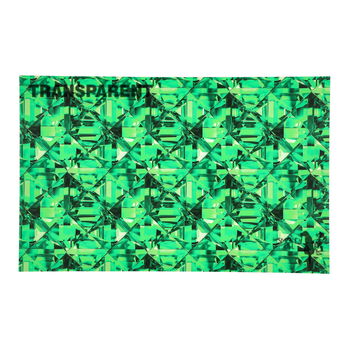 PatternPly® Transparent Green Glitz sheet showing the pattern