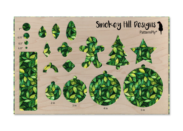 PatternPly® Full Coverage Green Leaf Stained Glass