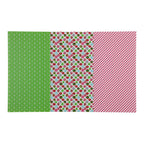 PatternPly® Full Coverage Green and Pink Mid Century Trio sheet showing the pattern
