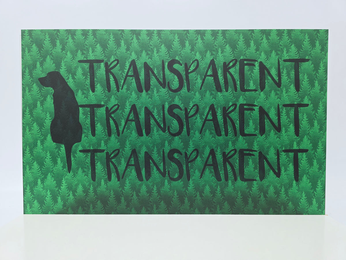 PatternPly® Transparent Green Stippling Trees sheet showing the pattern