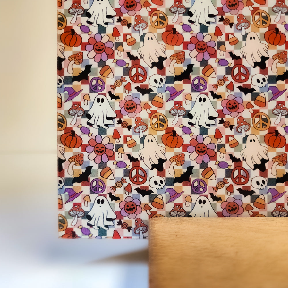 PatternPly® Full Coverage Groovy Halloween sheet showing the pattern