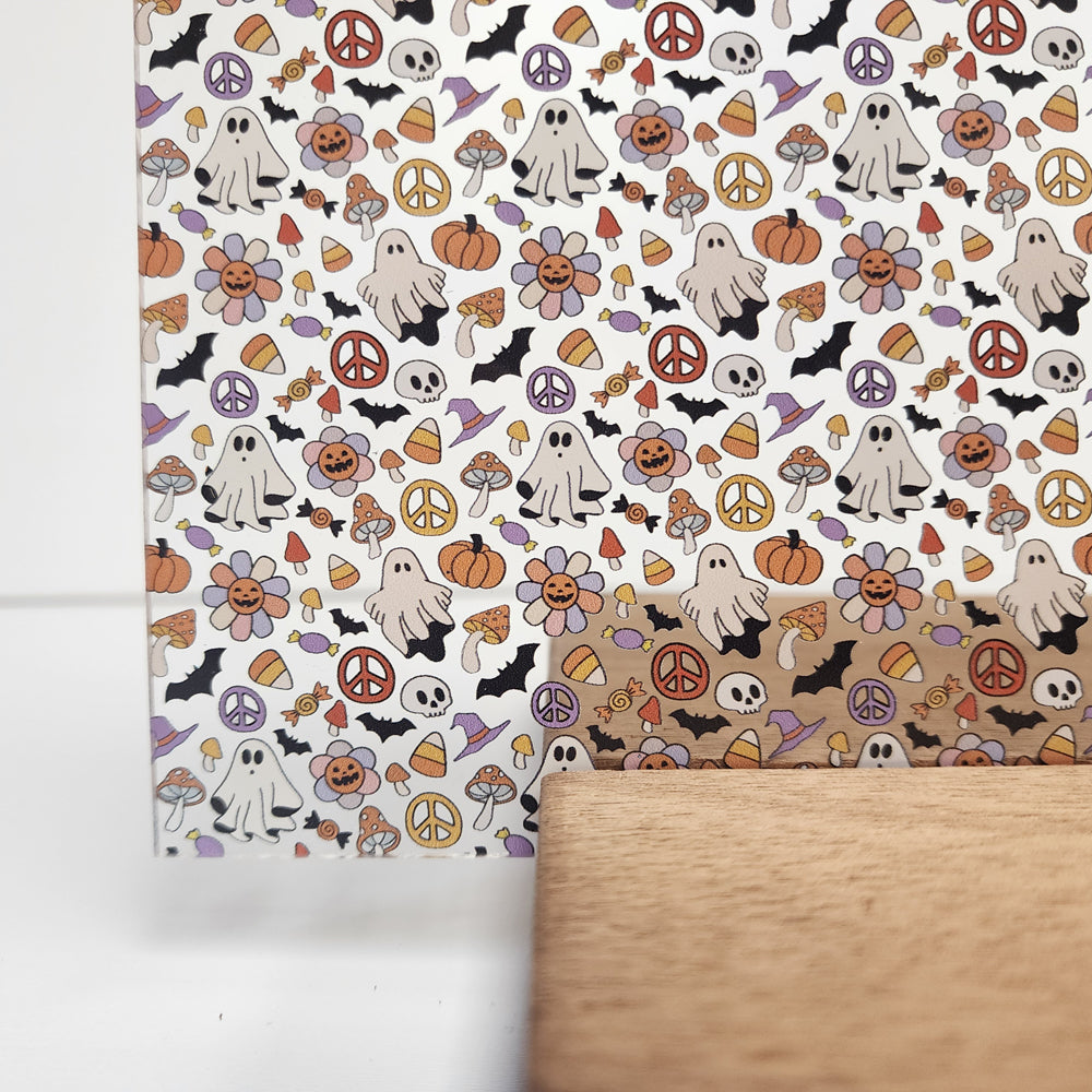 PatternPly® Scattered Micro Groovy Halloween sheet showing the pattern