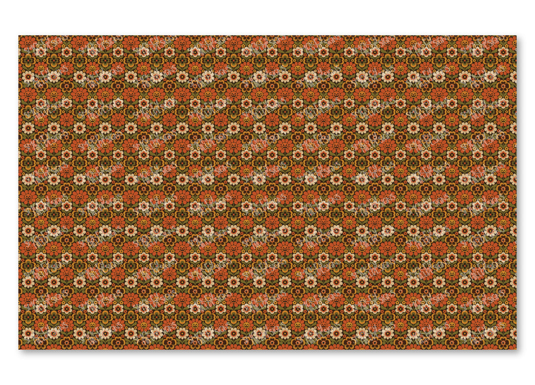PatternPly® Full Coverage Groovy Pumpkin Flowers