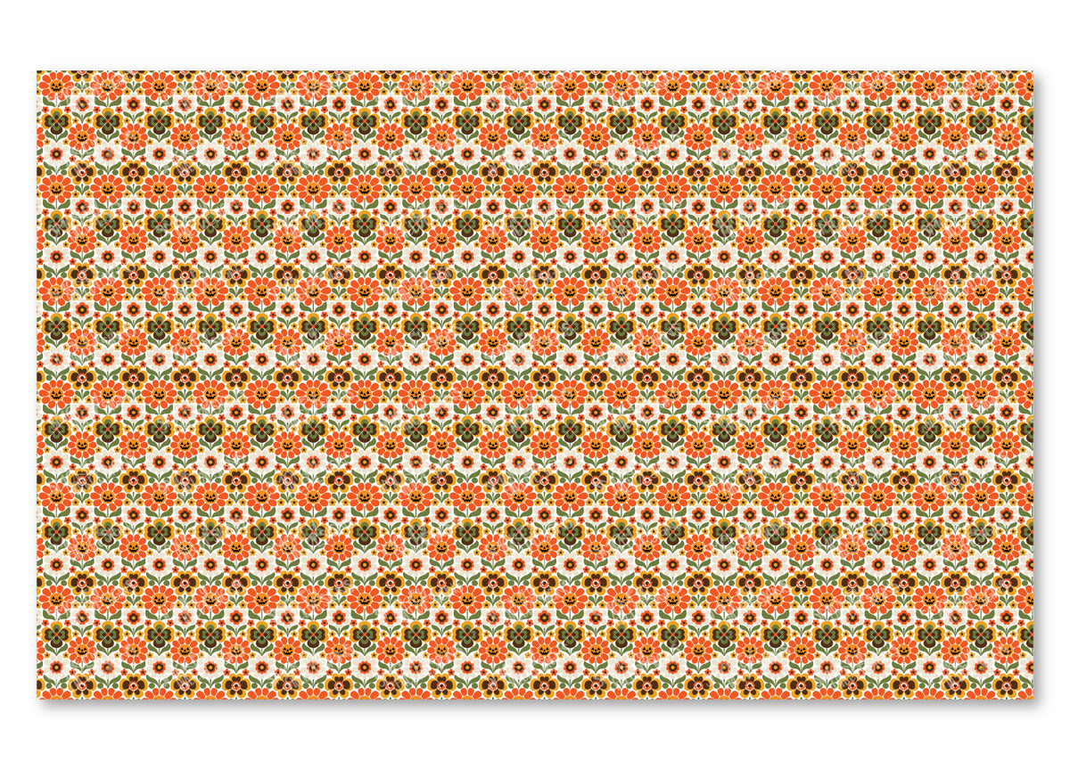 PatternPly® Scattered Groovy Pumpkin Flowers product photo 2