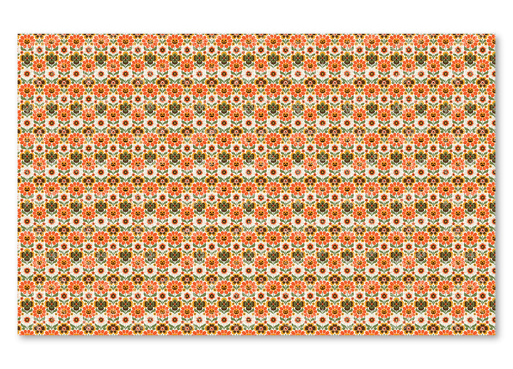 PatternPly® Scattered Groovy Pumpkin Flowers