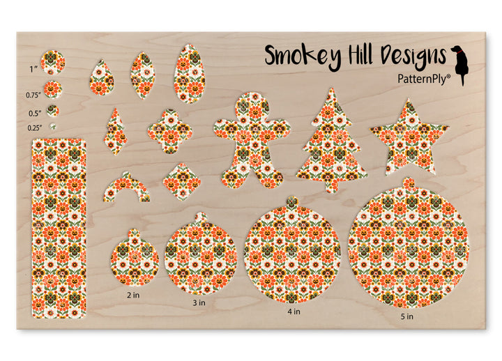 PatternPly® Scattered Groovy Pumpkin Flowers