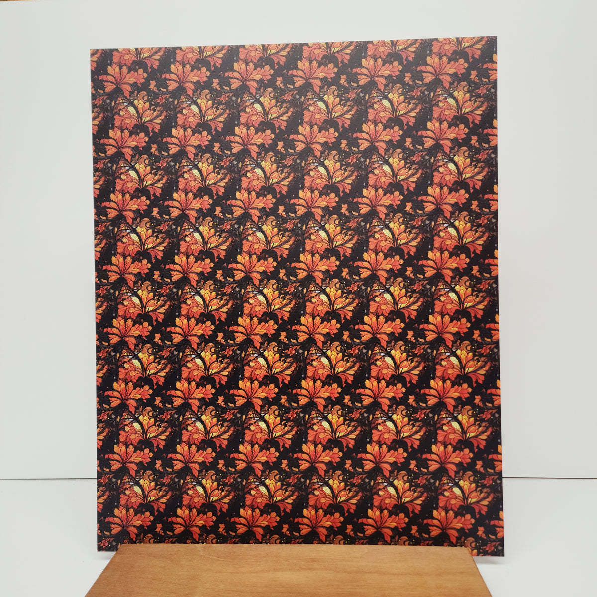 PatternPly® 19x24" Halloween Stained Glass Floral Original Scale sheet showing the pattern