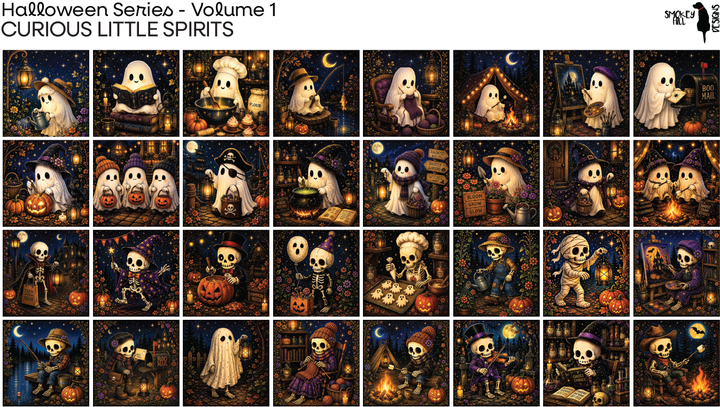 PatternPly® Full Coverage Halloween Series Volume 1 Curious Little Spirits Sampler