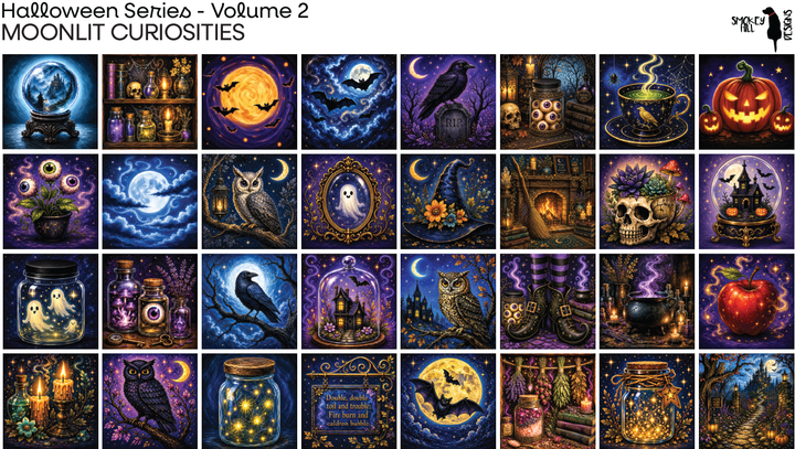 PatternPly® Transparent Halloween Series Volume 2 Moonlit Curiosities Sampler