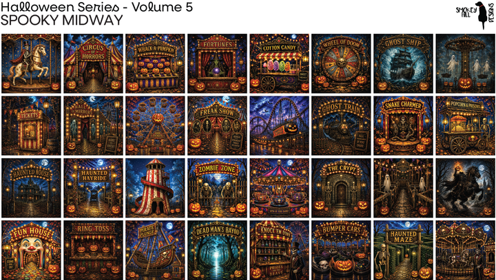 PatternPly® Transparent Halloween Series Volume 5 Spooky Midway Sampler