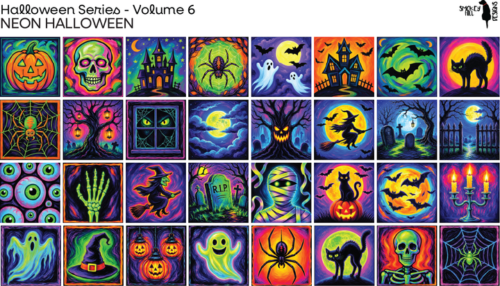 PatternPly® Full Coverage Halloween Series Volume 6 Neon Halloween Sampler