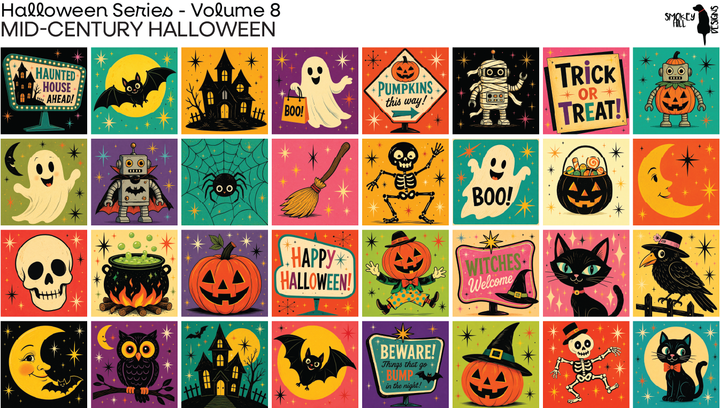 PatternPly® Full Coverage Halloween Series Volume 8 Mid Century Halloween Sampler