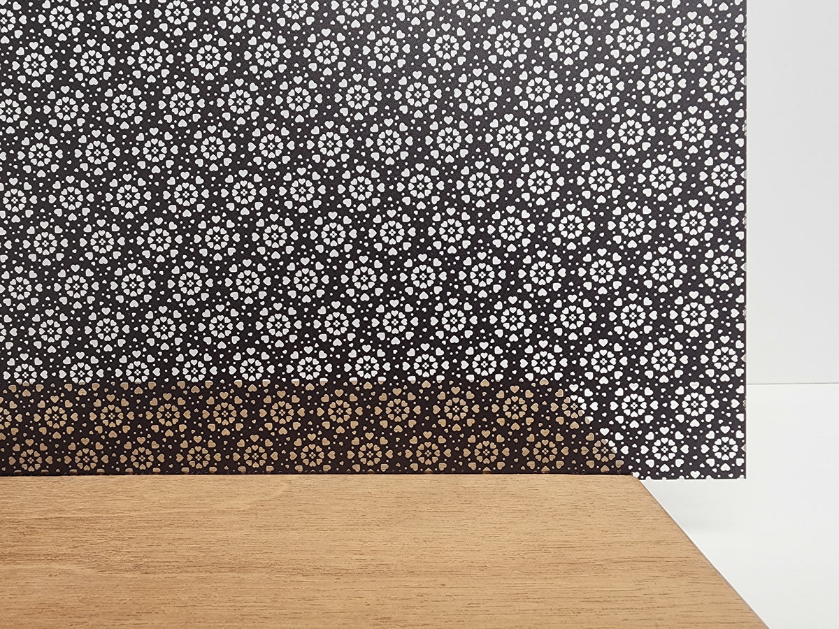 PatternPly® Scattered Heart Circles BLACK sheet showing the pattern