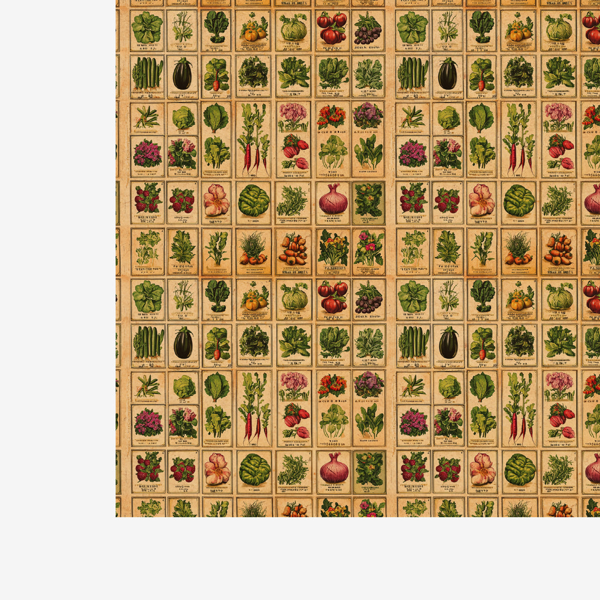 PatternPly® Naturals Heirloom Seeds Large sheet showing the pattern