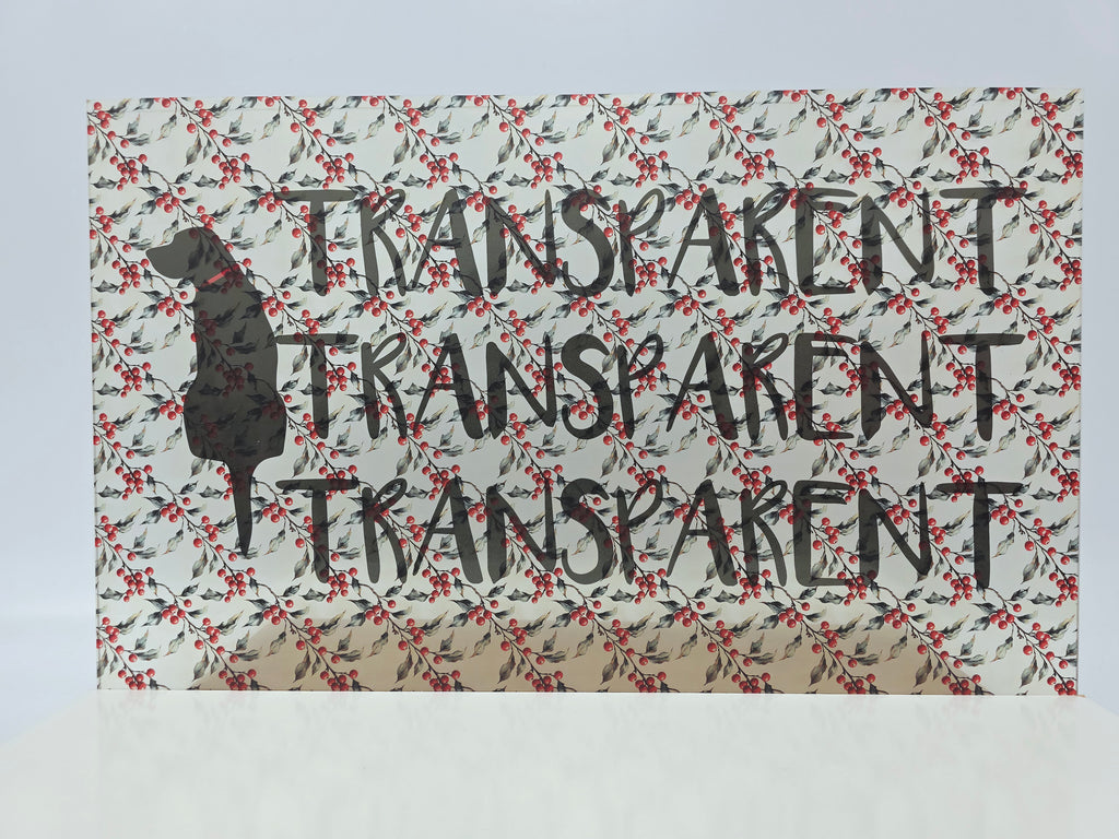 PatternPly® Transparent Holly and Berries sheet showing the pattern