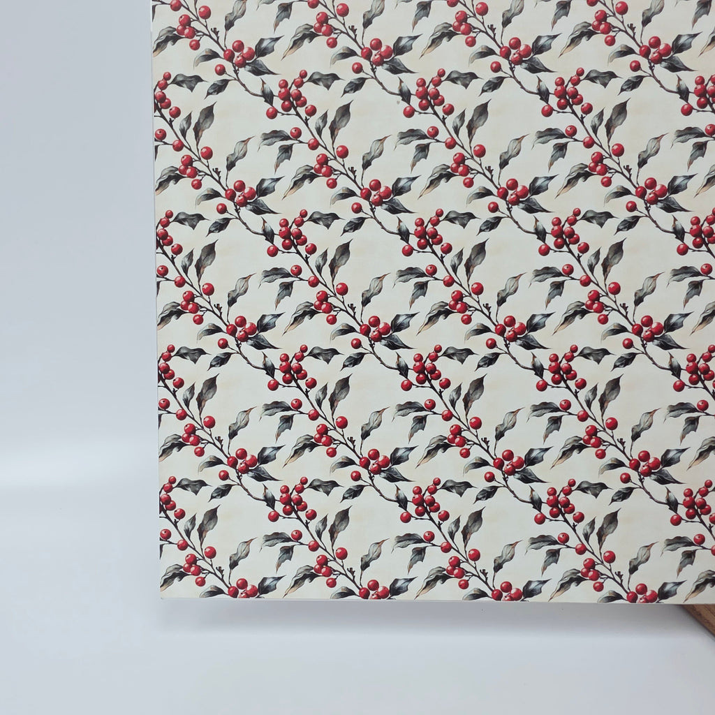 PatternPly® Full Coverage Holly and Berries sheet showing the pattern