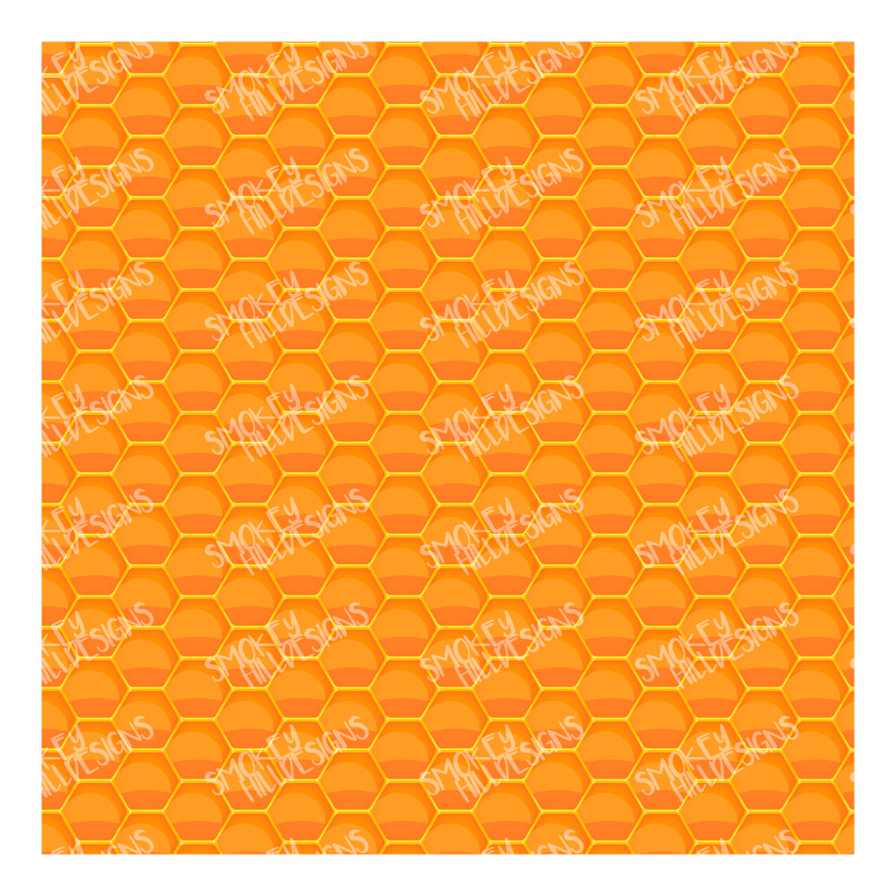 PatternPly® Transparent Gold Honeycomb sheet showing the pattern