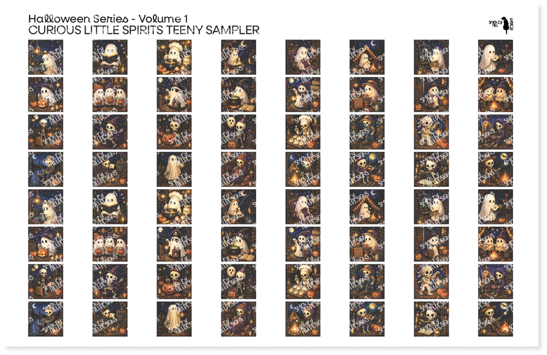 PatternPly® Full Coverage Halloween Series Volume 1 Curious Little Spirits Teeny Sampler