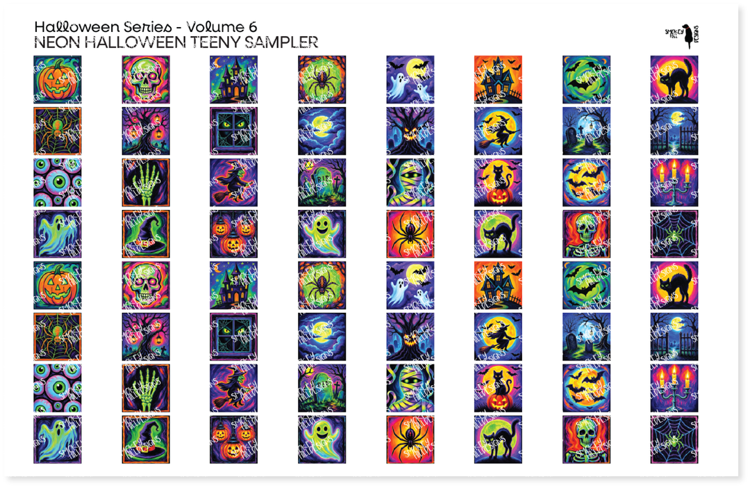 PatternPly® Full Coverage Halloween Series Volume 6 Neon Halloween Teeny Sampler