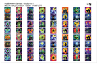PatternPly® Full Coverage Halloween Series Volume 6 Neon Halloween Teeny Sampler: sampler sheet of small art scene designs