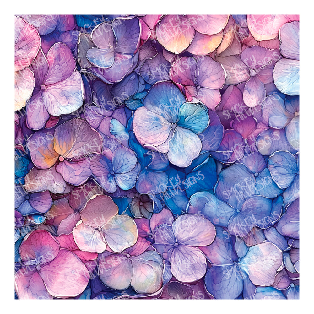 PatternPly® Transparent Hydrangea Dreams sheet showing the pattern