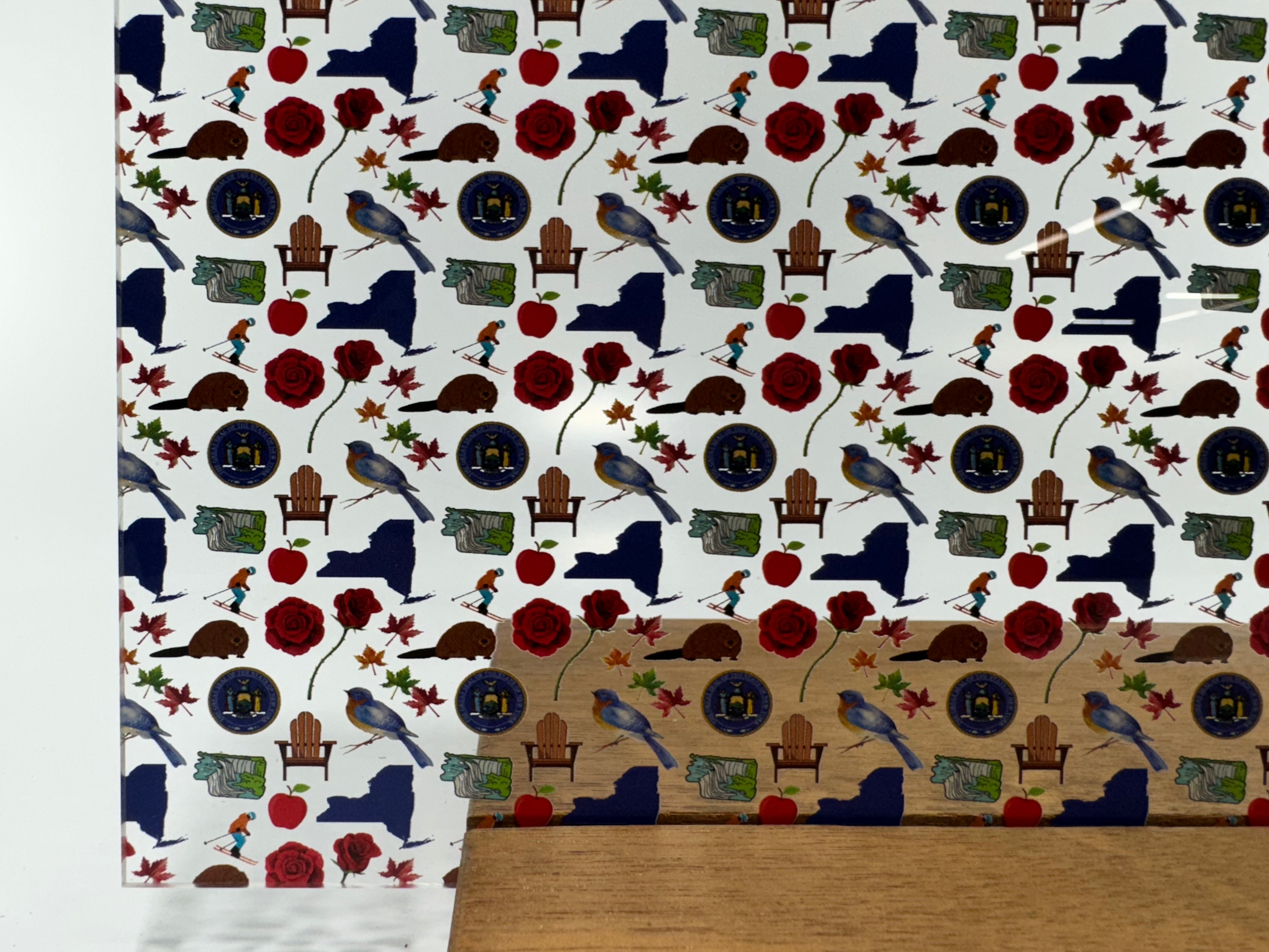 PatternPly® Scattered New York State Icons sheet showing the pattern