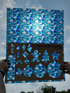 PatternPly® 19x24" Transparent Stained Glass Seashells Original Scale product photo 2
