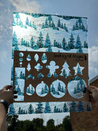 PatternPly® 19x24" Transparent Stained Glass Snowy Hills XL Scale product photo 2