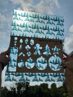 PatternPly® 19x24" Transparent Stained Glass Snowy Hills Original Scale product photo 2