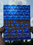 PatternPly® 19x24" Transparent Stained Glass Northern Lights Forest Original Scale product photo 2