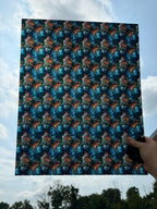 PatternPly® 19x24" Transparent Abstract Winter Colors Stained Glass Original Scale sheet showing the pattern