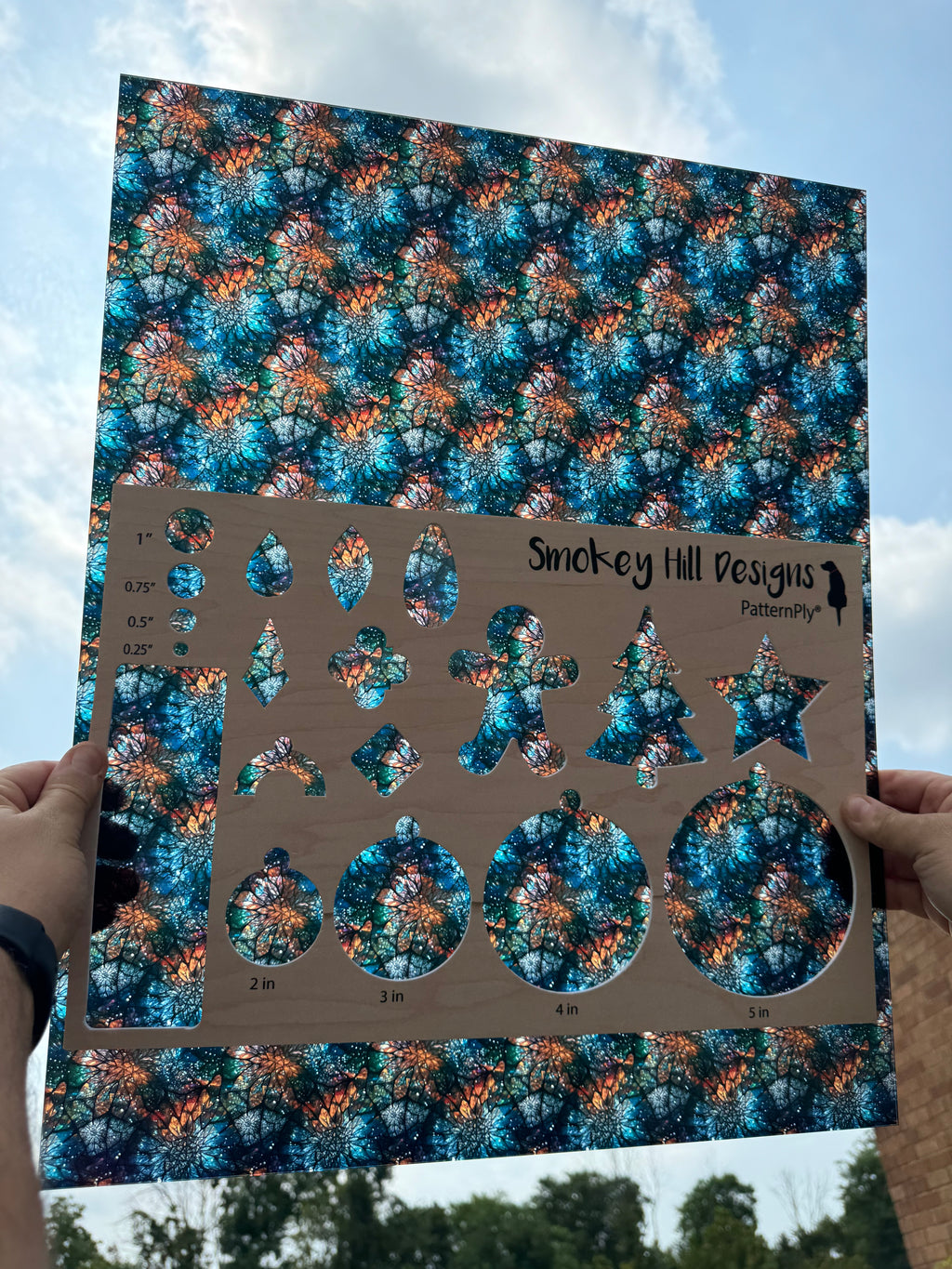PatternPly® 19x24" Transparent Abstract Winter Colors Stained Glass Original Scale product photo 2