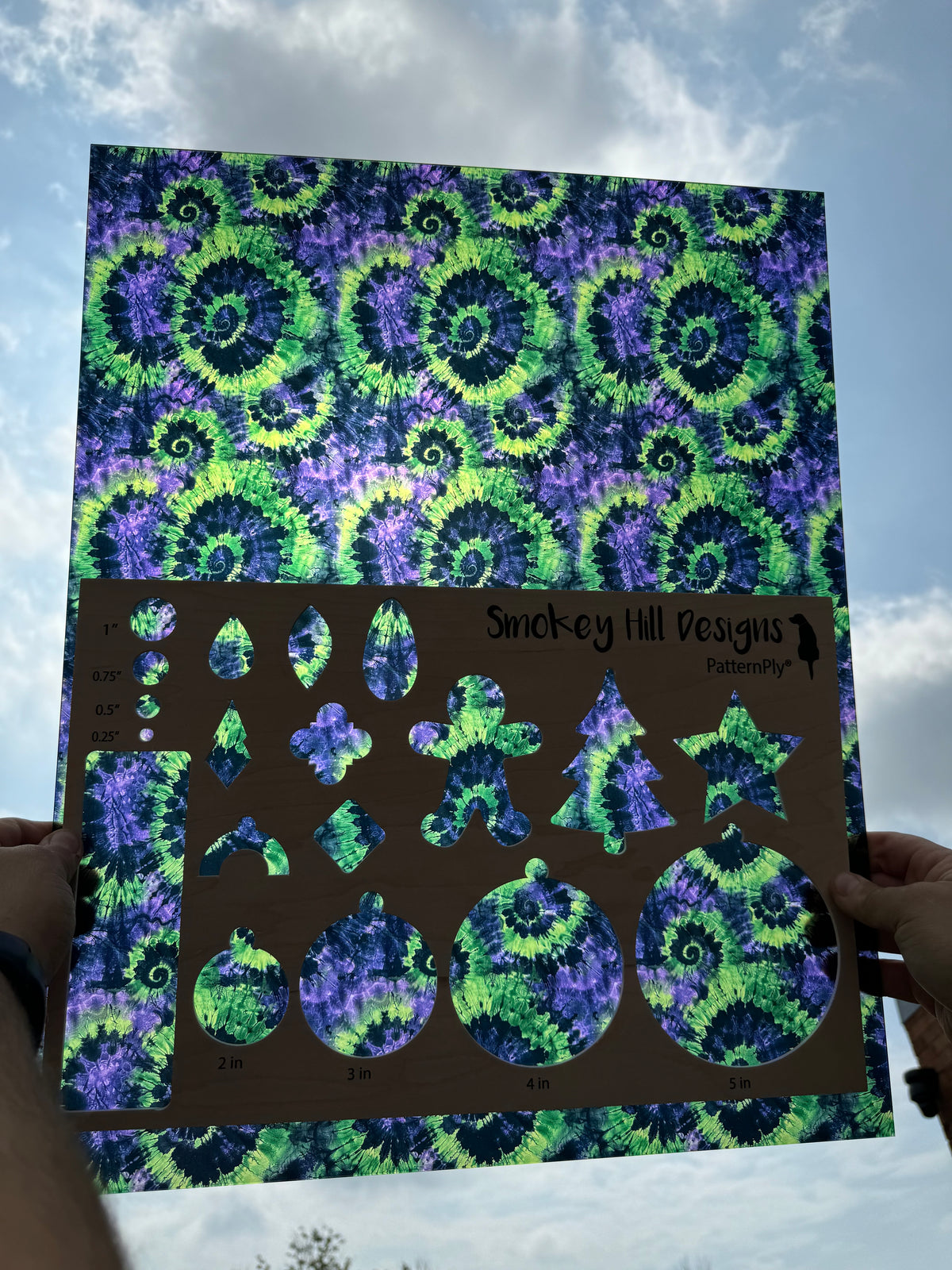 PatternPly® 19x24" Transparent Green and Purple Halloween Tie Dye XL Scale product photo 2