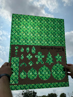 PatternPly® 19x24" Transparent Abstract Green Stained Glass Original Scale product photo 2
