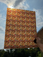 PatternPly® 19x24" Transparent Abstract Candy Corn Stained Glass Original Scale sheet showing the pattern