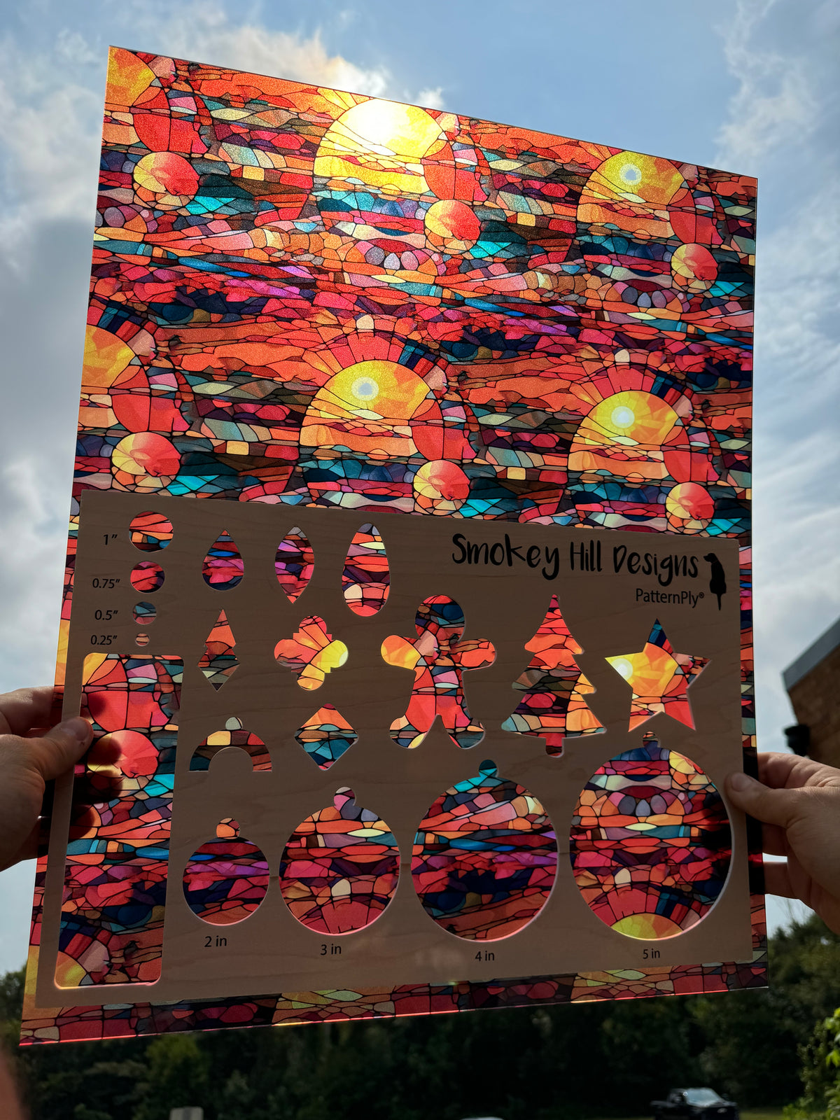 PatternPly® 19x24" Transparent Abstract Sun Stained Glass XL Scale product photo 2
